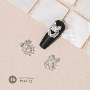 Silver Gold Bowknot Butterfly Rhinestones 3D Nail Decoration Nail Decoration BORN PRETTY 16