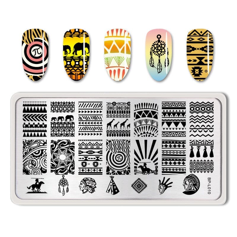 Rectangle Nail Stamping Plates Stamping Nail BORN PRETTY BP-L010