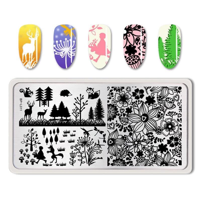 Rectangle Nail Stamping Plates Stamping Nail BORN PRETTY L011