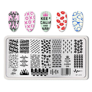 Rectangle Nail Stamping Plates Stamping Nail BORN PRETTY L012