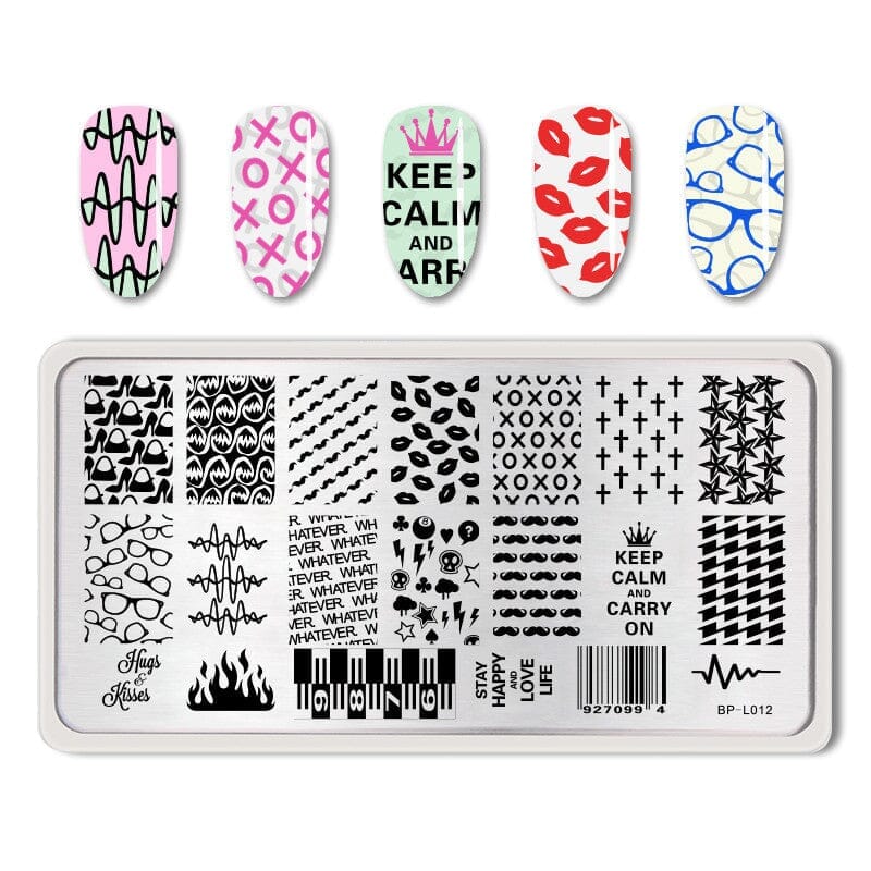 Rectangle Nail Stamping Plates Stamping Nail BORN PRETTY L012