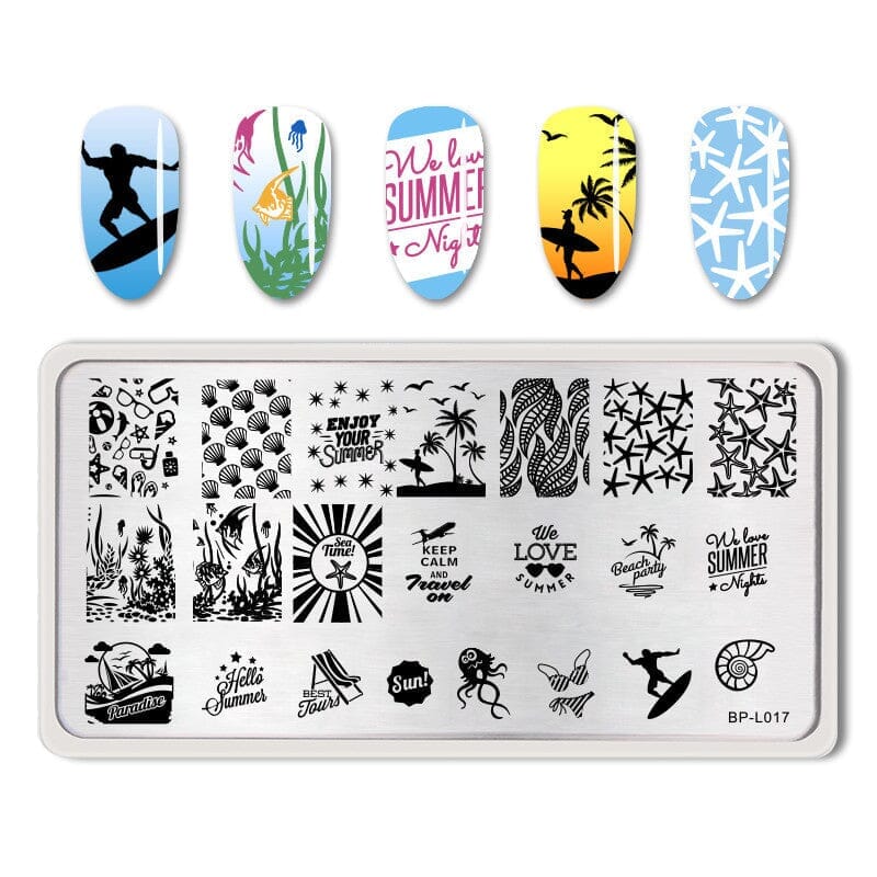 Rectangle Nail Stamping Plates Stamping Nail BORN PRETTY L017