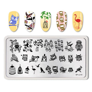 Rectangle Nail Stamping Plates Stamping Nail BORN PRETTY L019