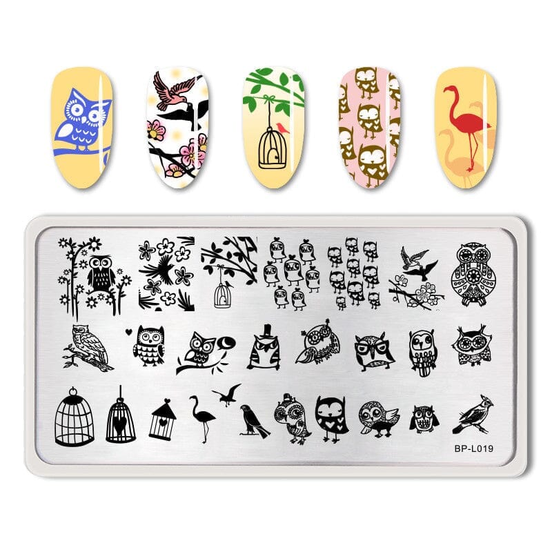Rectangle Nail Stamping Plates Stamping Nail BORN PRETTY L019