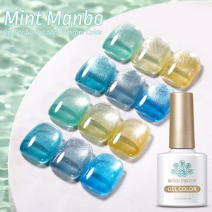 Mint Manbo Sea Blue Cat Magnetic Gel Gel Nail Polish BORN PRETTY