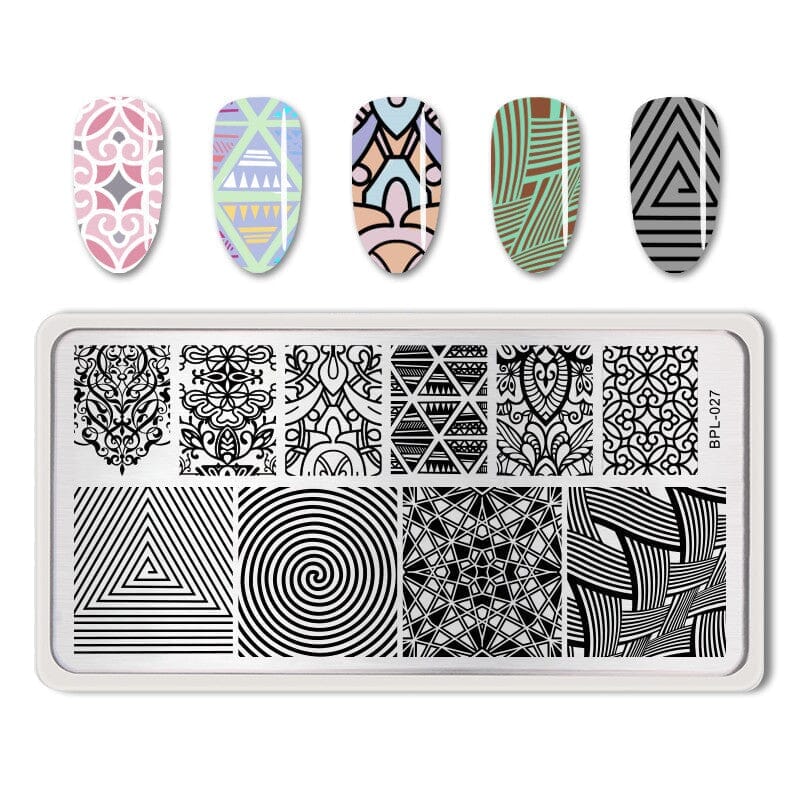 Rectangle Nail Stamping Plates Stamping Nail BORN PRETTY L027