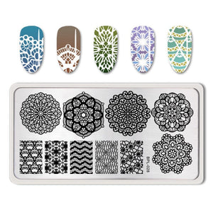 Rectangle Nail Stamping Plates Stamping Nail BORN PRETTY L028
