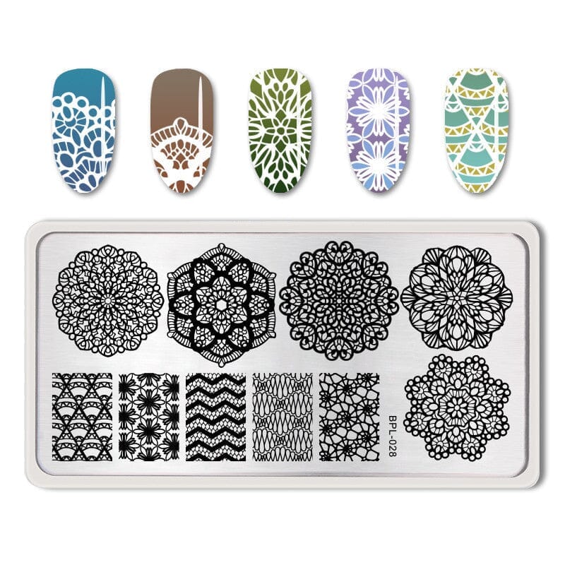 Rectangle Nail Stamping Plates Stamping Nail BORN PRETTY L028