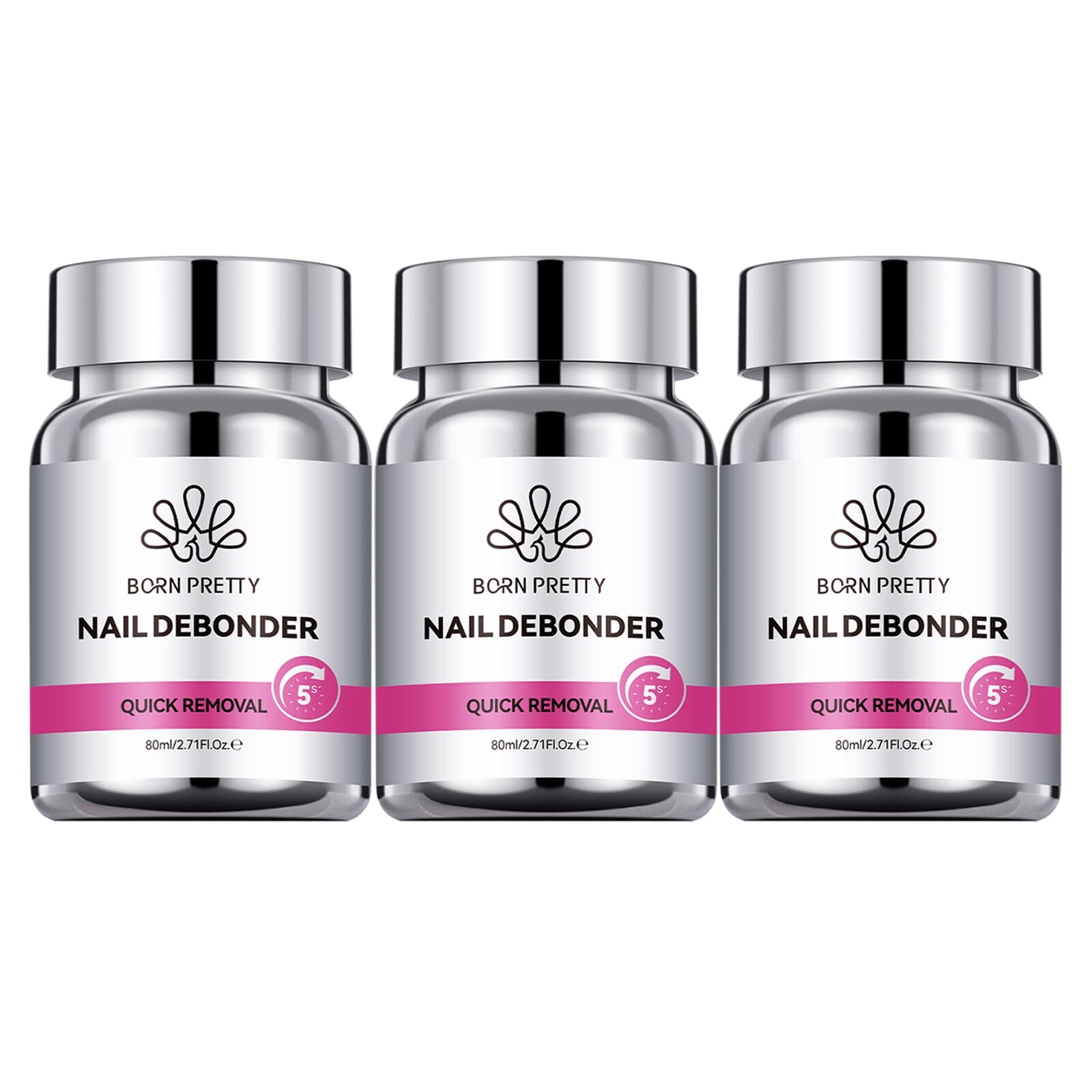 Press On Nail Debonder 80ml Nail Tips BORN PRETTY 3 Bottes (10% off)