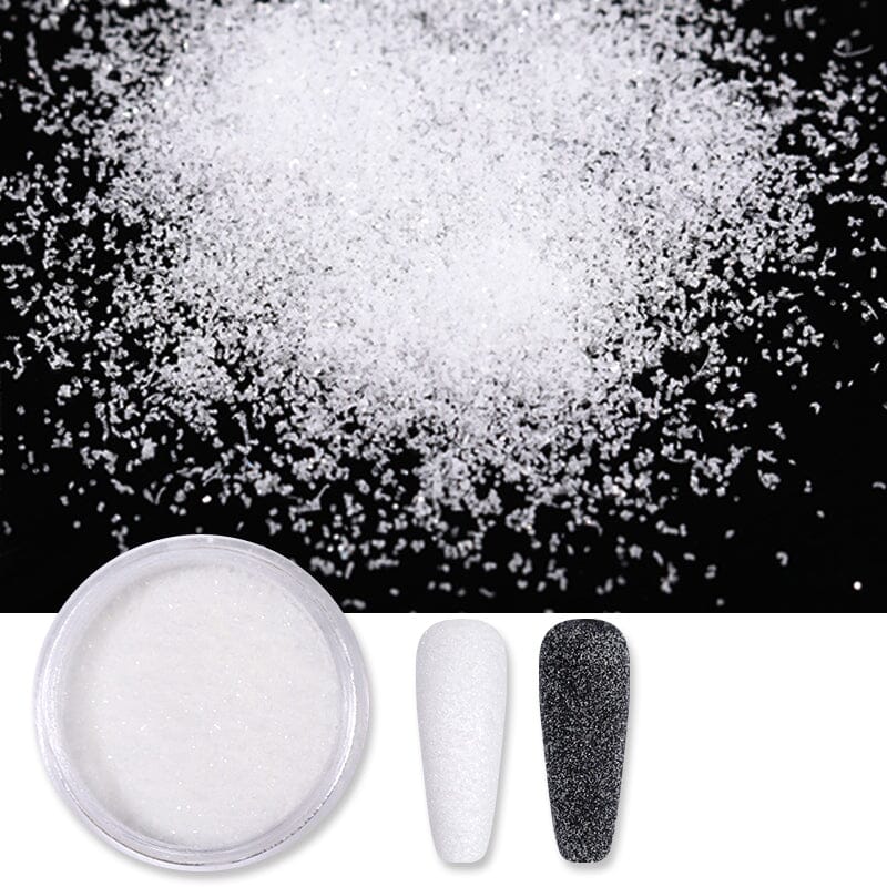 White Gradient Woolen Glitter Nail Powder #8001 Nail Powder BORN PRETTY
