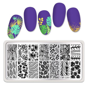 Rectangle Nail Stamping Plates Stamping Nail BORN PRETTY