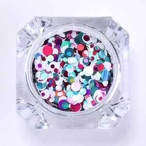 Round Mixed Colors Glitter Sequins P08 Nail Art No Brand
