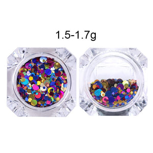 Round Mixed Colors Glitter Sequins P08 Nail Art No Brand