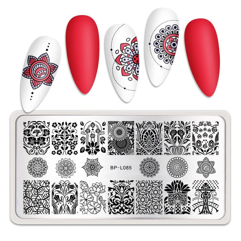 Rectangle Nail Stamping Plates Stamping Nail BORN PRETTY L085