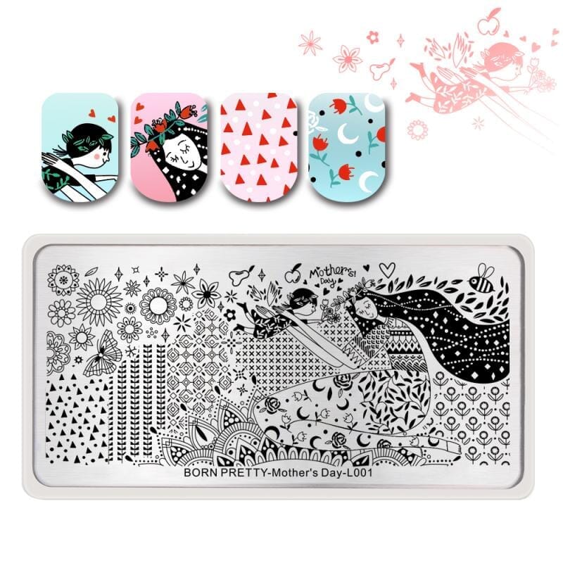 Rectangle Nail Stamping Plates Stamping Nail BORN PRETTY