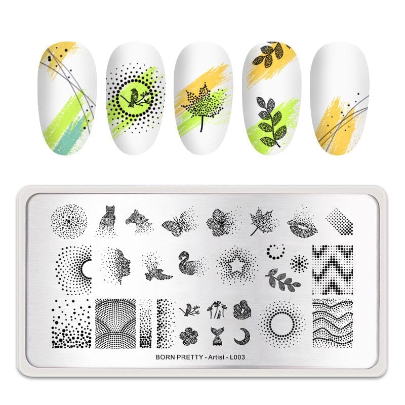 Rectangle Nail Stamping Plates Stamping Nail BORN PRETTY