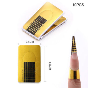 10pcs Gold Extension Nail Forms Tools & Accessories BORN PRETTY