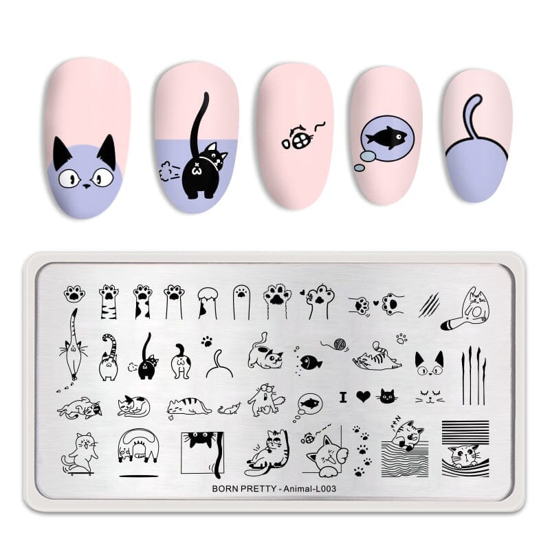 Rectangle Nail Stamping Plates Stamping Nail BORN PRETTY Animal-L003
