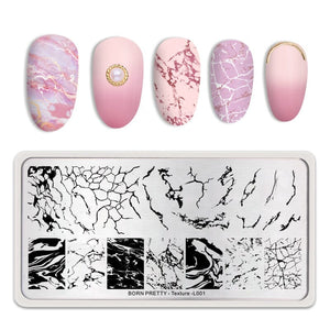 Rectangle Nail Stamping Plates Stamping Nail BORN PRETTY L001