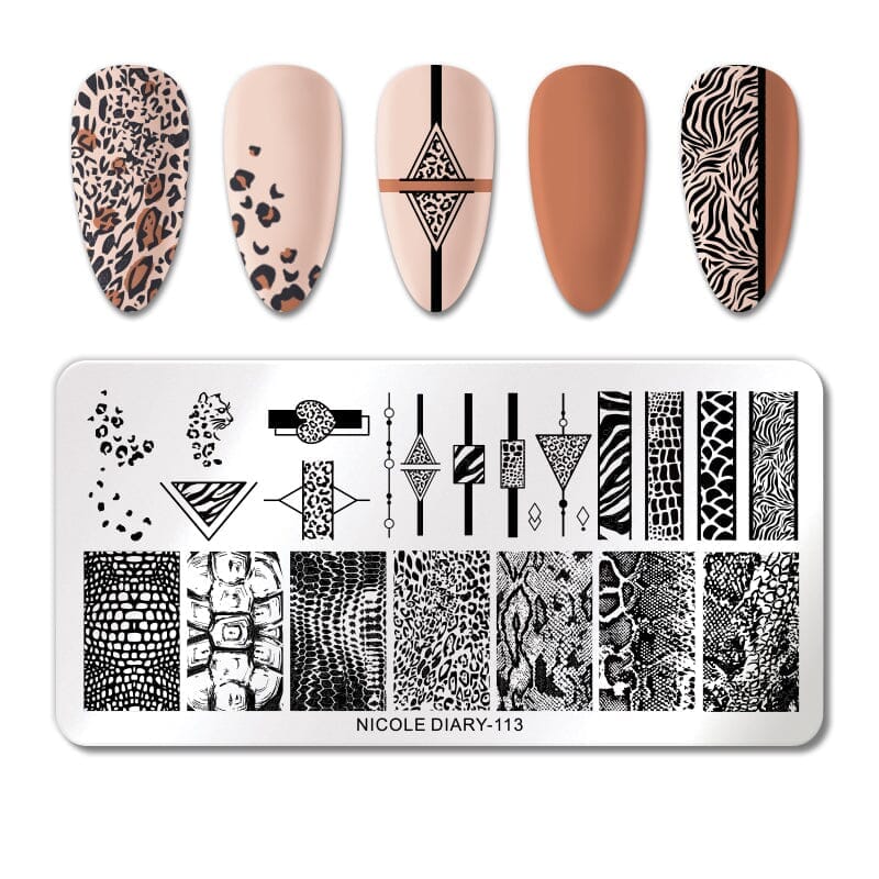 Animal Skin Design Nail Stamping Plate NICOLE DIARY-113 Nail Stamping BORN PRETTY