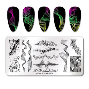 Rectangle Nail Stamping Plates Stamping Nail BORN PRETTY 136