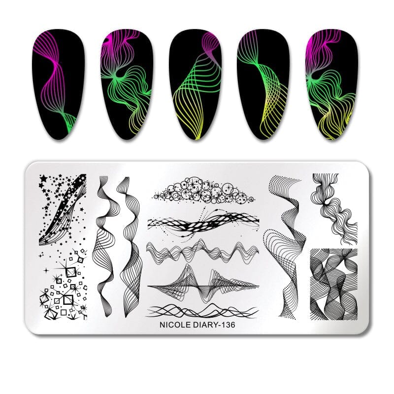Rectangle Nail Stamping Plates Stamping Nail BORN PRETTY 136