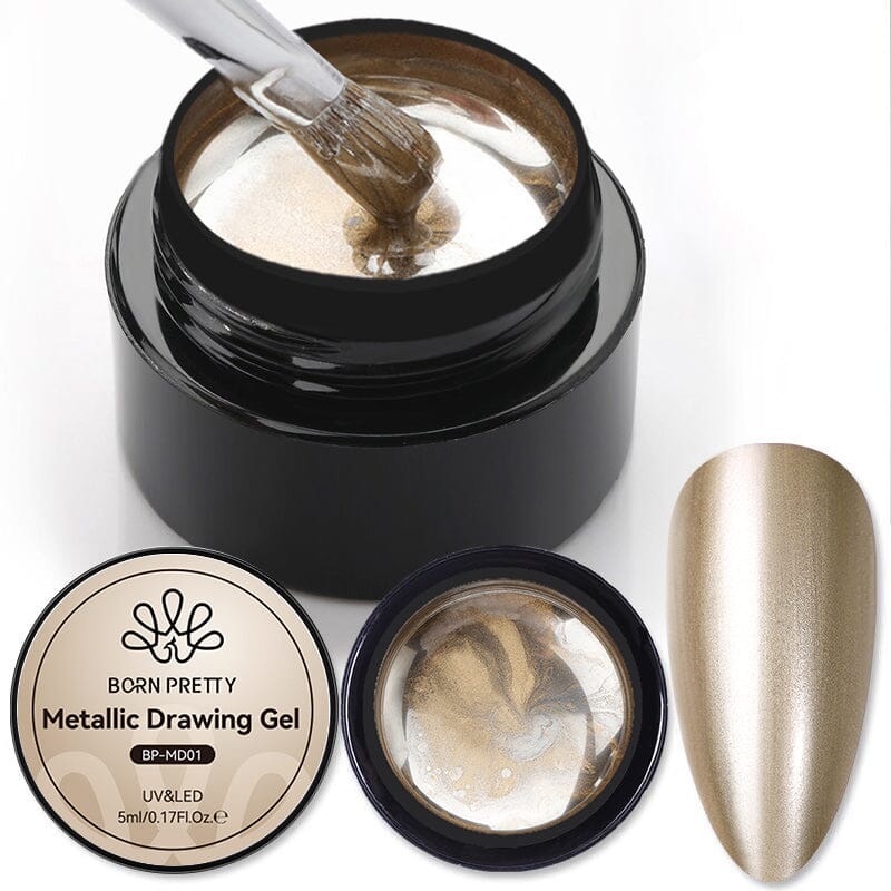Gold Metallic Drawing Gel MD01 5ml Gel Nail Polish BORN PRETTY