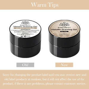 Silver Metallic Drawing Gel MD02 5ml Gel Nail Polish BORN PRETTY