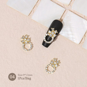 Silver Gold Bowknot Butterfly Rhinestones 3D Nail Decoration Nail Decoration BORN PRETTY 04