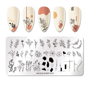 Rectangle Nail Stamping Plates Stamping Nail BORN PRETTY