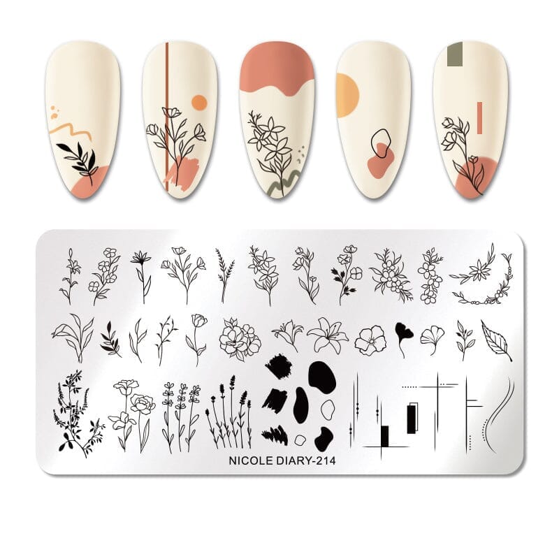 Rectangle Nail Stamping Plates Stamping Nail BORN PRETTY