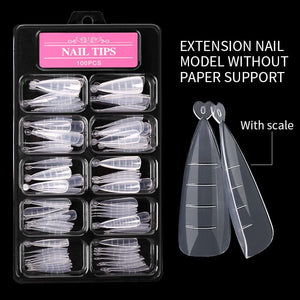 100pcs Mold Tips for Extension Nails (With Scale) Extension Nail Gel No Brand