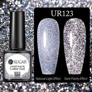 Glitter Reflective Gel UR-123 7.5ml Gel Nail Polish UR SUGAR