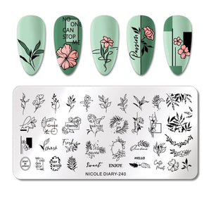 Rectangle Nail Stamping Plates Stamping Nail BORN PRETTY