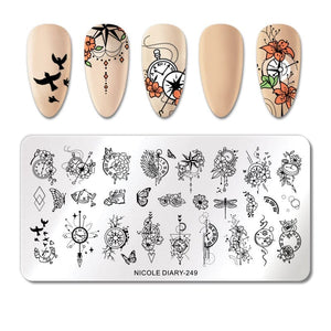 Rectangle Nail Stamping Plates Stamping Nail BORN PRETTY