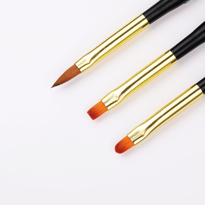 3pcs Double Head UV Gel Nail Brushes Nail Tools BORN PRETTY