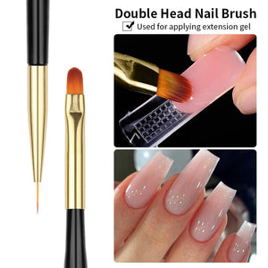 3pcs Double Head UV Gel Nail Brushes Nail Tools BORN PRETTY