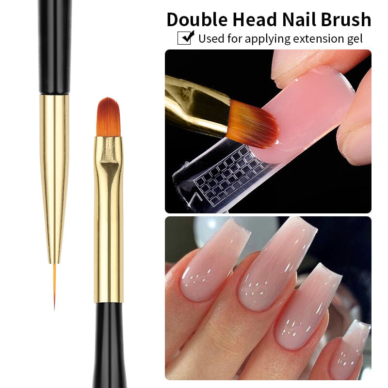 3pcs Double Head UV Gel Nail Brushes Nail Tools BORN PRETTY