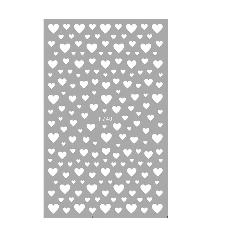 Heart 3D Nail Sticker F740 White Nail Art No Brand