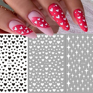 Heart 3D Nail Sticker F740 Black Nail Art No Brand
