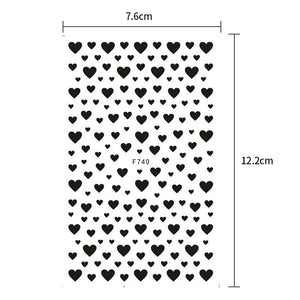 Heart 3D Nail Sticker F740 Black Nail Art No Brand
