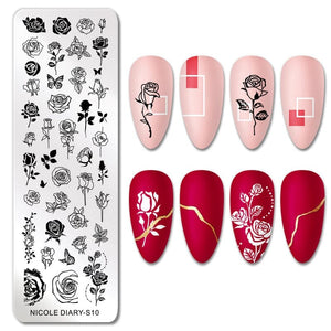 Rectangle Nail Stamping Plates Stamping Nail BORN PRETTY S10