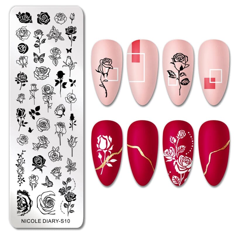 Rectangle Nail Stamping Plates Stamping Nail BORN PRETTY S10