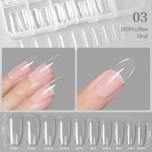 100pcs Oval Transparent False Nail Tips Nail Tips No Brand