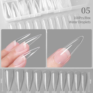 100pcs Water Droplets Transparent False Nail Tips Nail Tips No Brand
