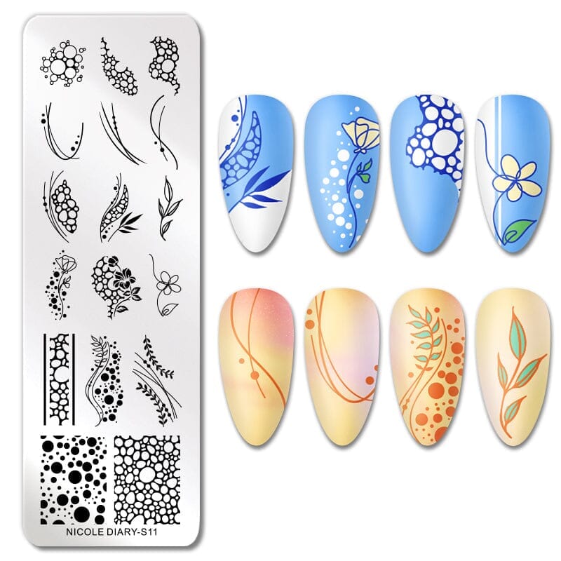 Rectangle Nail Stamping Plates Stamping Nail BORN PRETTY S11