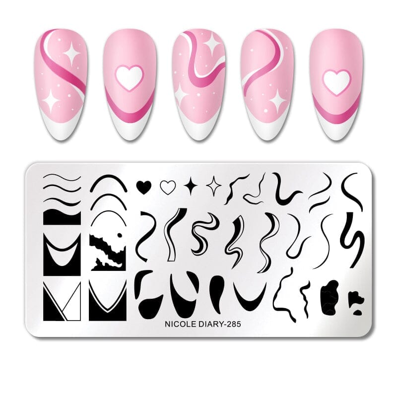 Rectangle Nail Stamping Plates Stamping Nail BORN PRETTY