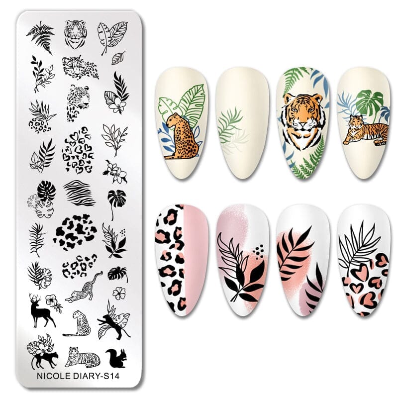 Rectangle Nail Stamping Plates Stamping Nail BORN PRETTY S14