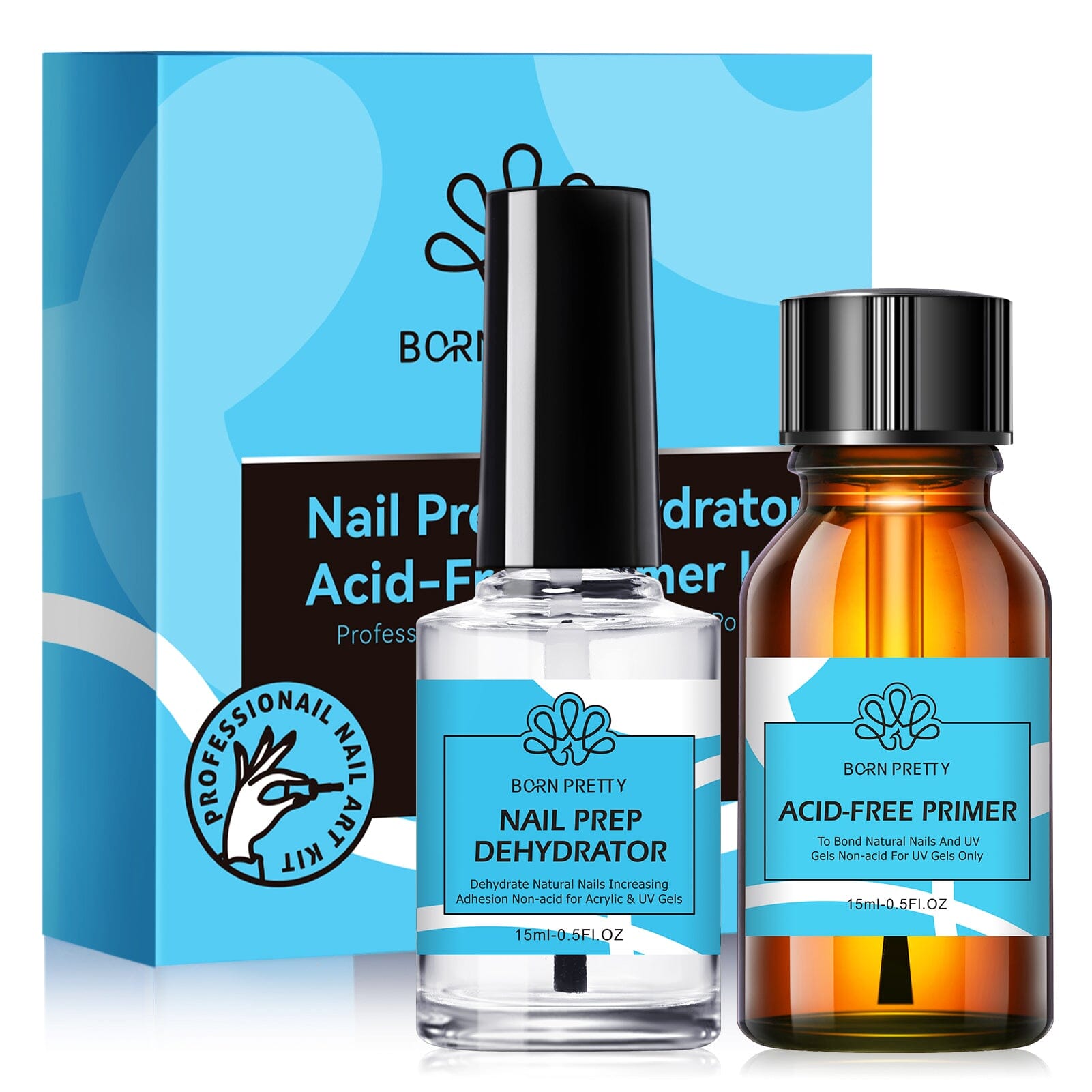 Nail Prep Dehydrator & Primer Kit 15ml Nail Care BORN PRETTY
