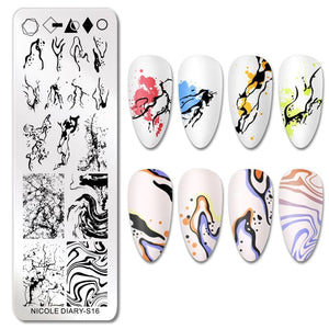 Rectangle Nail Stamping Plates Stamping Nail BORN PRETTY S16